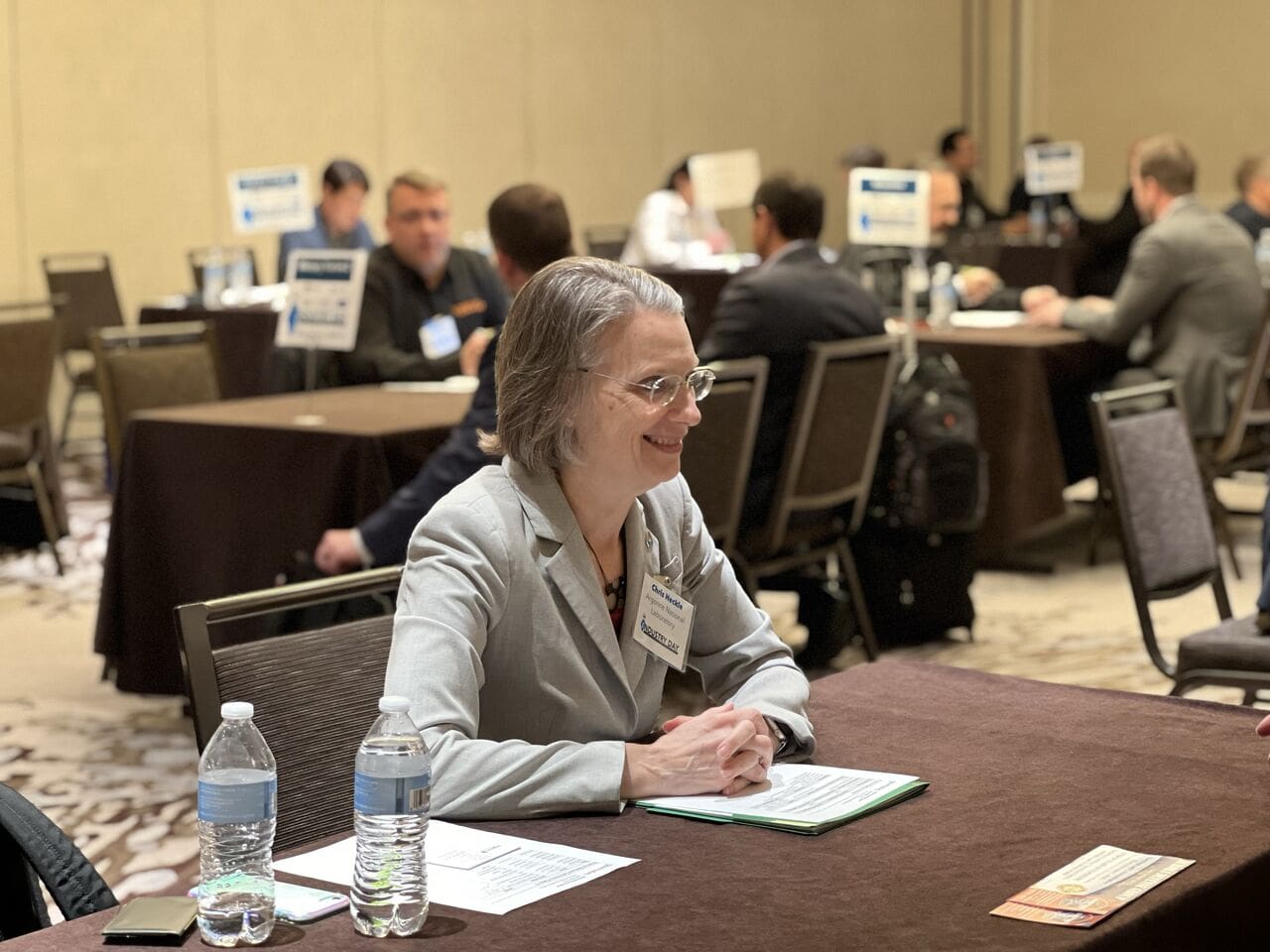 An EV Industry Day 2024 attendee during matchmaking. Photo courtesy of IMEC Illinois.